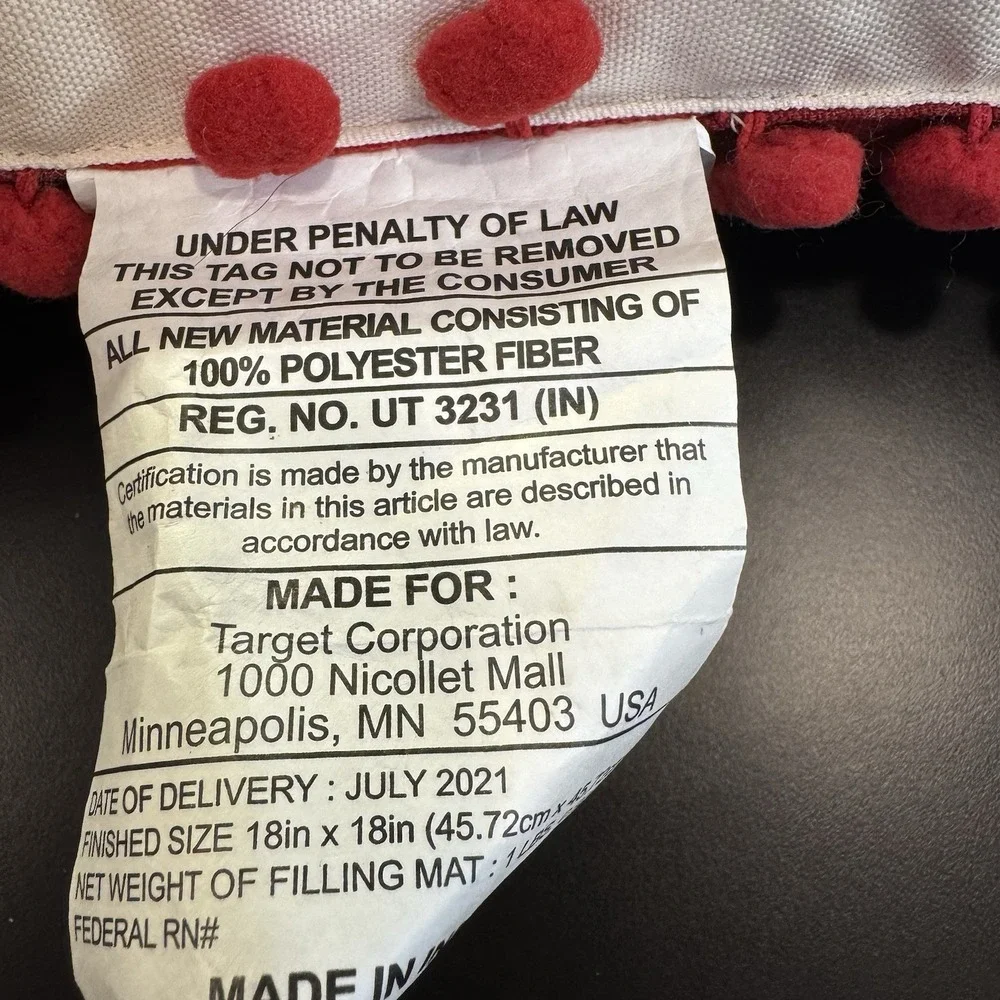 Santa Clause Christmas Pillow Pom Pom Trim 3-D Holiday‎ Living Room Sofa 18